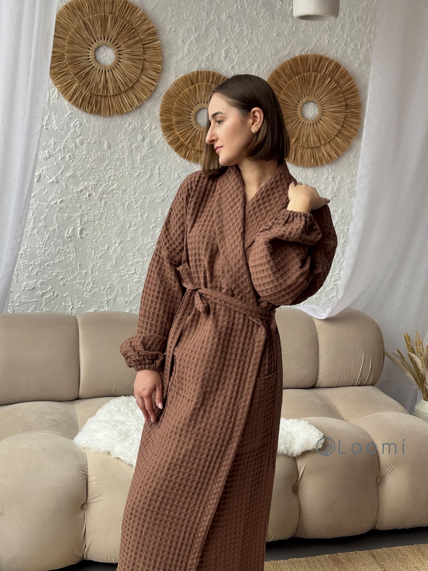 Жіночий халат з грецької вафельки Greece