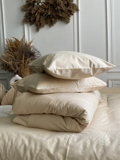 Комплект постільної білизни із фланелі Light Beige