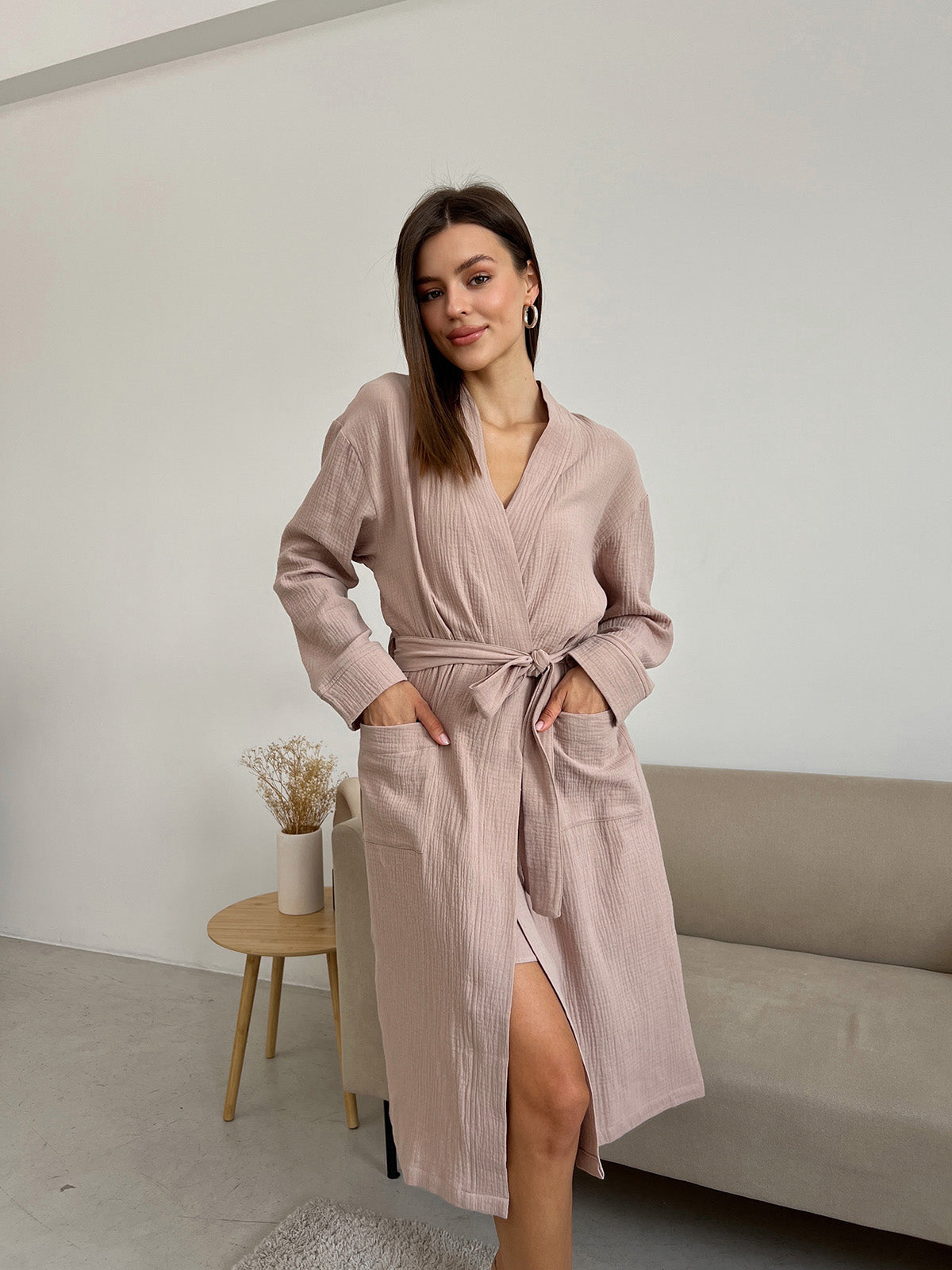 Жіночий халат мусліновий Latte