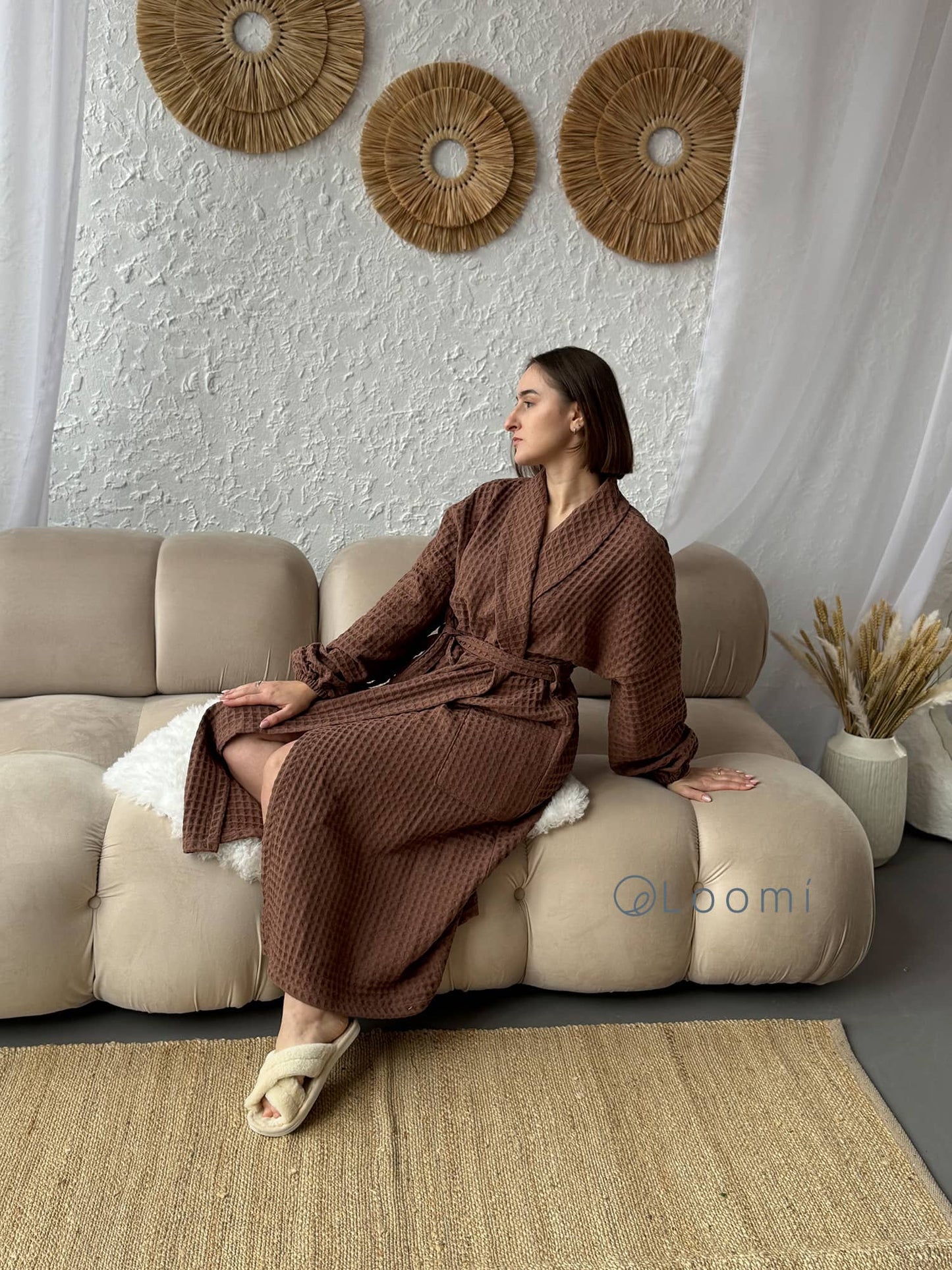 Жіночий халат з грецької вафельки Greece