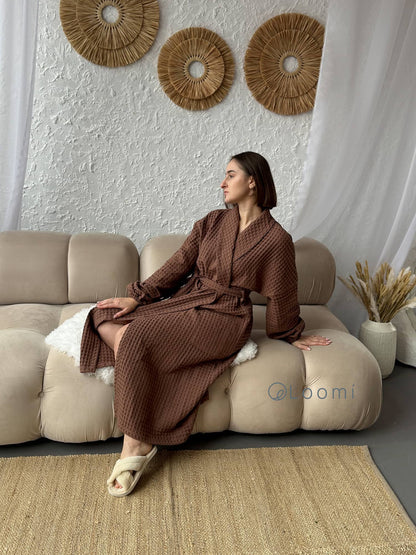 Жіночий халат з грецької вафельки Greece