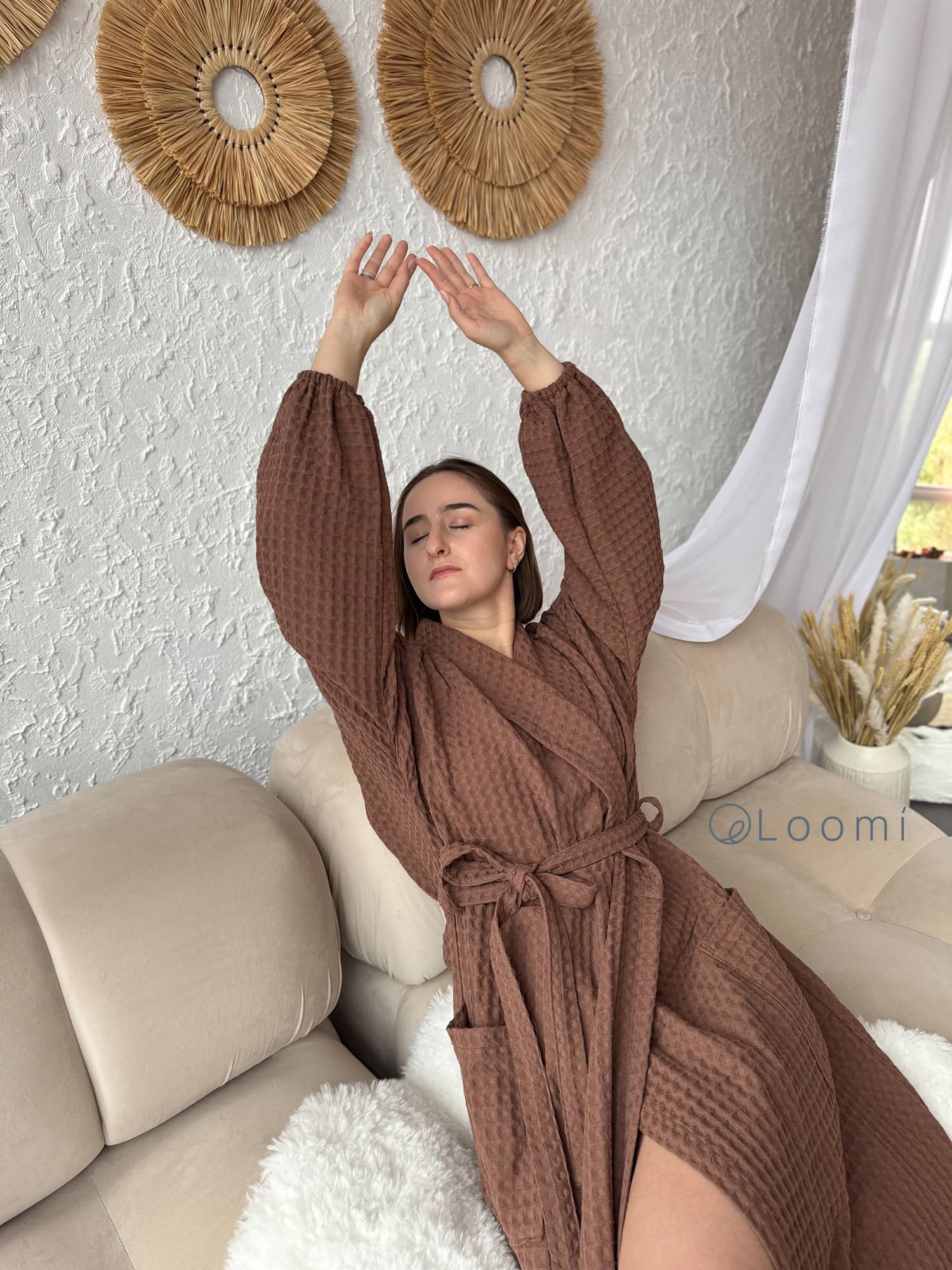 Жіночий халат з грецької вафельки Greece