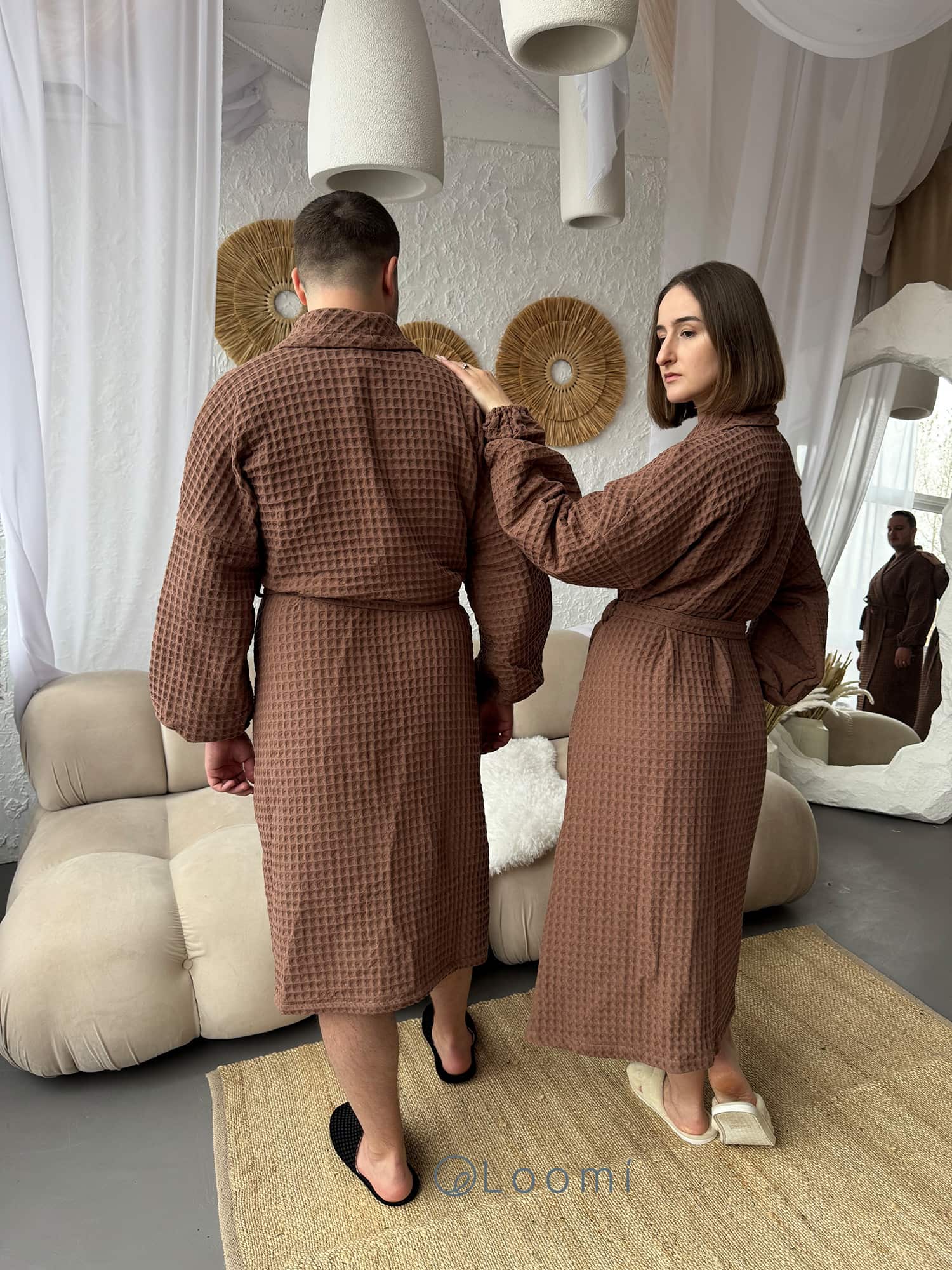 Чоловічий халат з грецької вафельки Greece