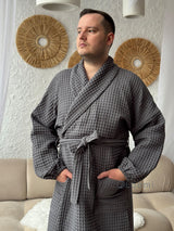 Чоловічий халат з грецької вафельки Greece