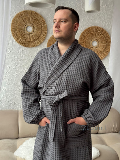 Чоловічий халат з грецької вафельки Greece
