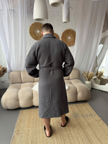 Чоловічий халат з грецької вафельки Greece