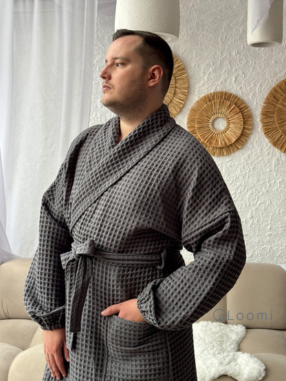 Чоловічий халат з грецької вафельки Greece