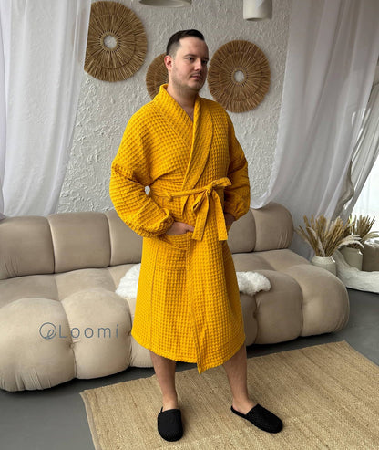 Чоловічий халат з грецької вафельки Greece