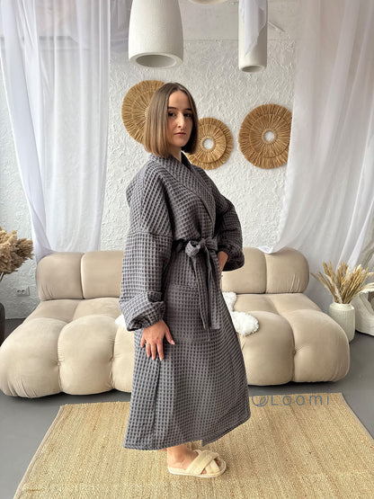 Жіночий халат з грецької вафельки Greece