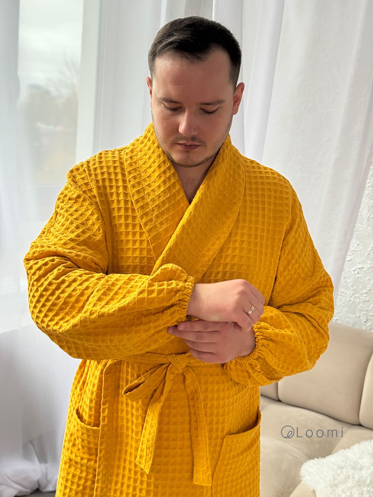 Чоловічий халат з грецької вафельки Greece