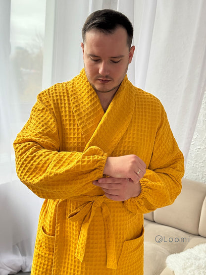 Чоловічий халат з грецької вафельки Greece