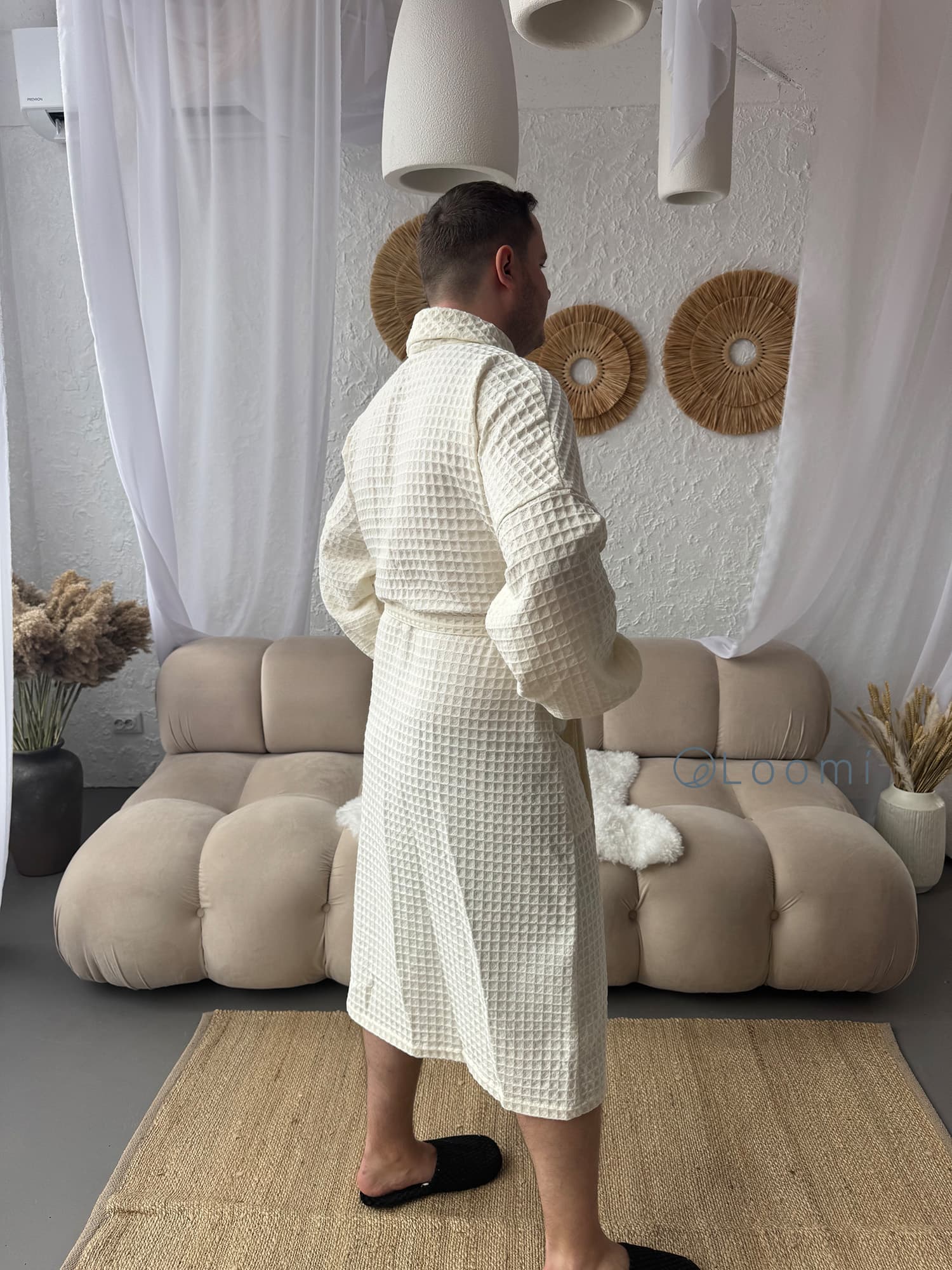 Чоловічий халат з грецької вафельки Greece