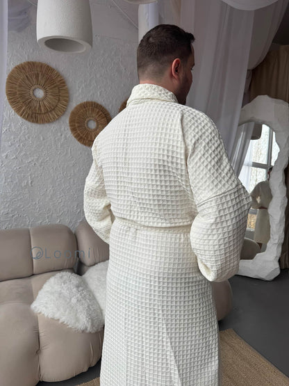 Чоловічий халат з грецької вафельки Greece