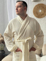 Чоловічий халат з грецької вафельки Greece