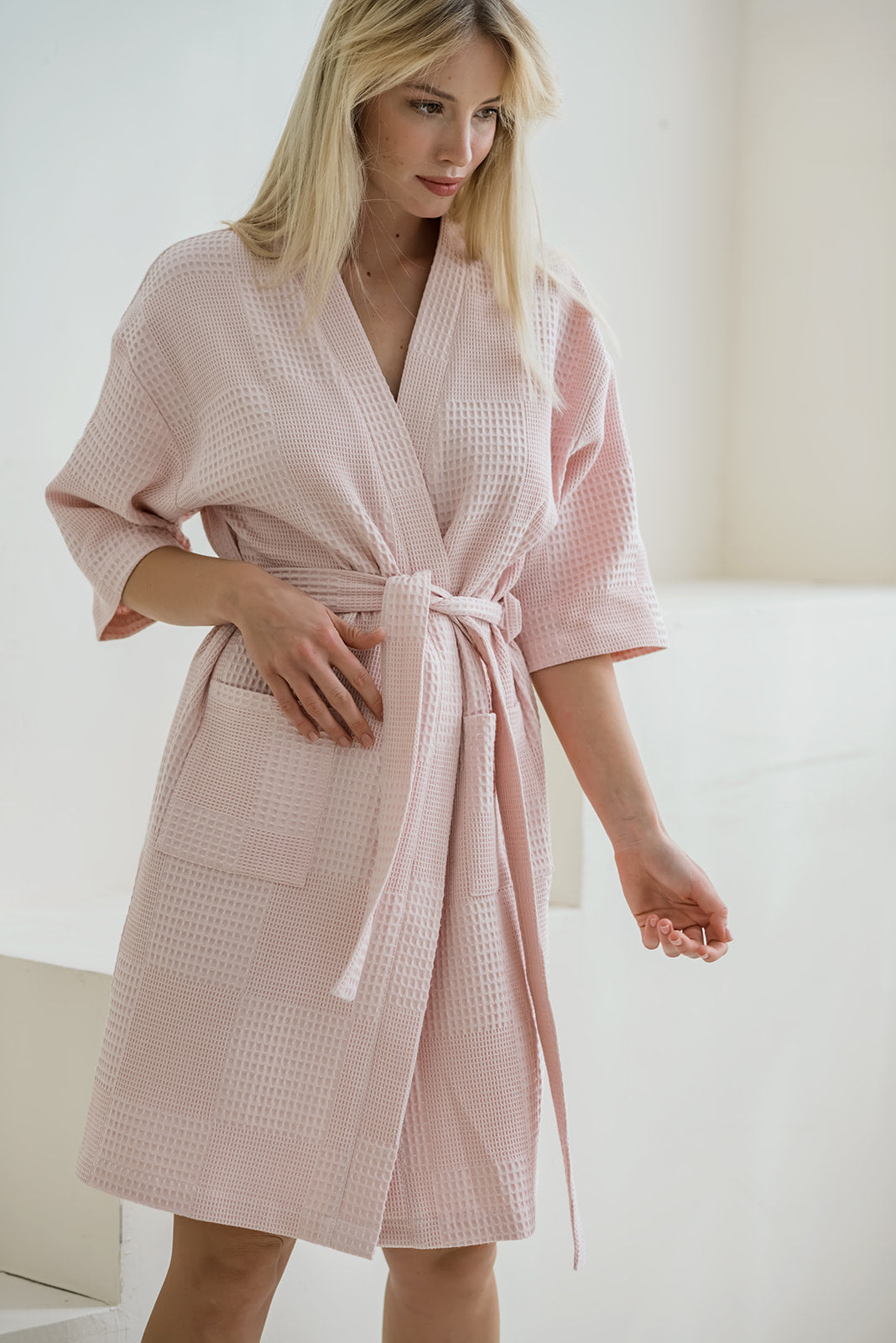 Жіночий халат вафельний Kimono