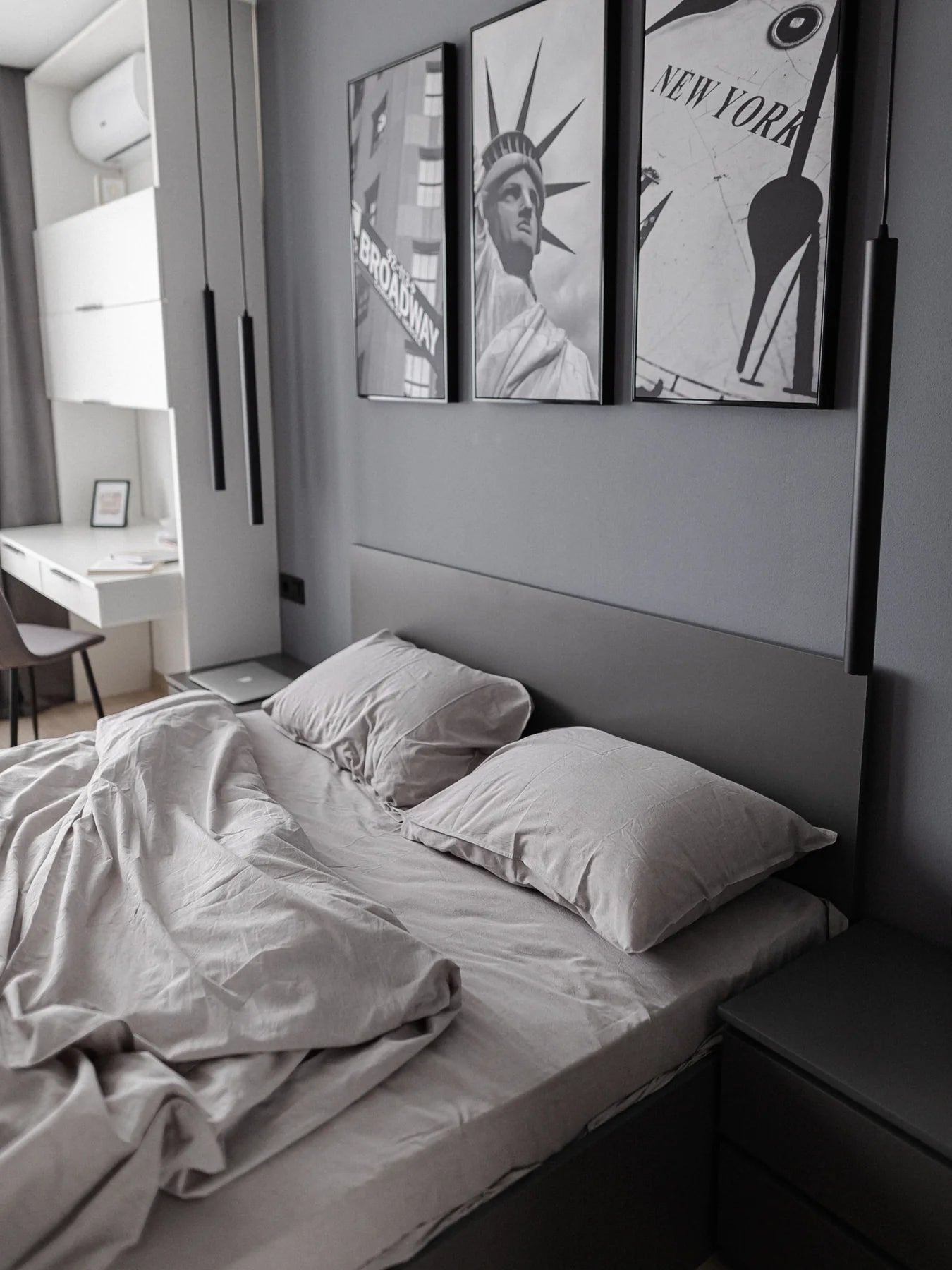 Комплект постільної білизни із вареної бавовни Grey