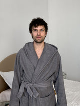 Чоловічий халат махровий з капюшоном Fortune