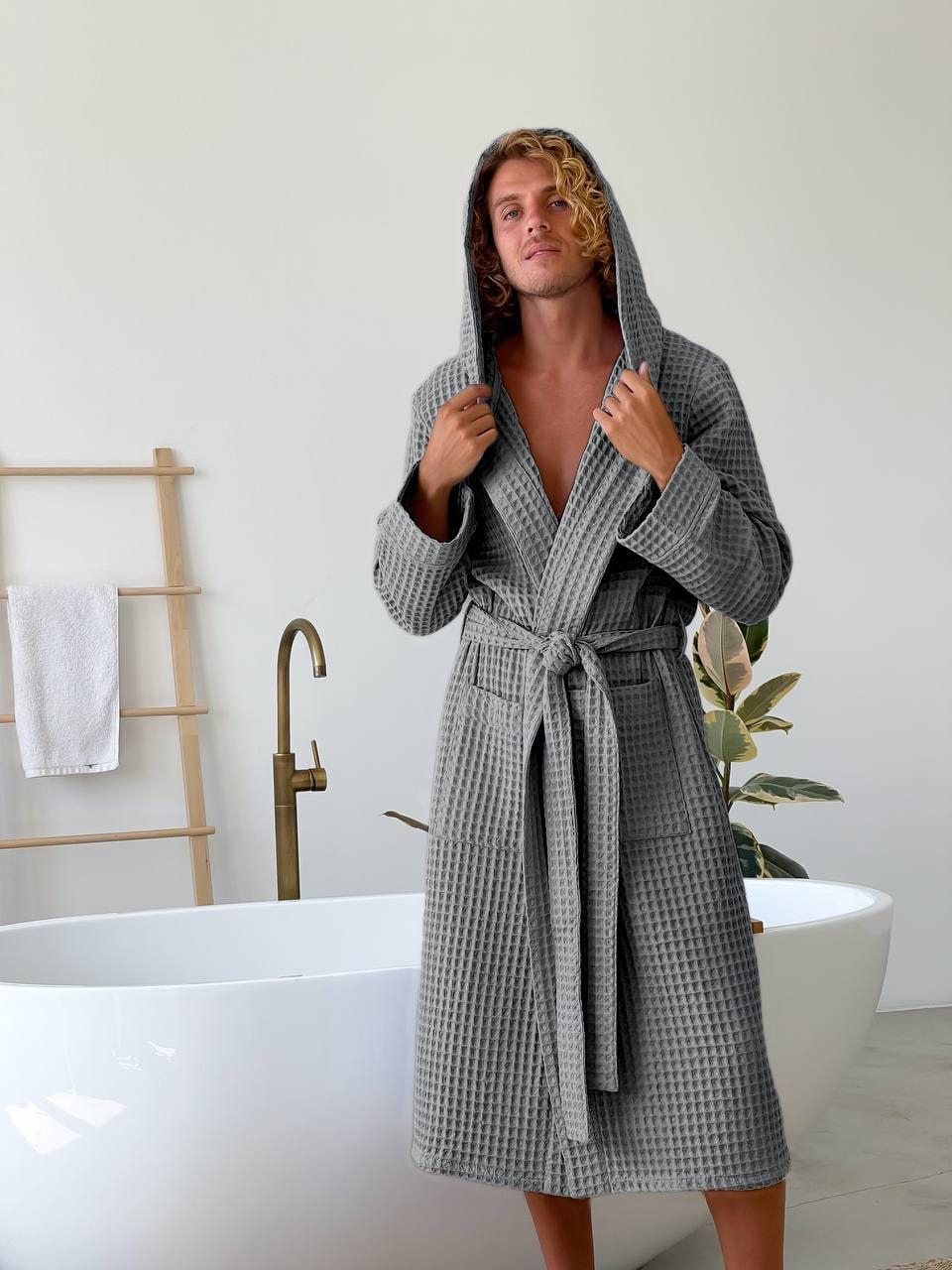 Чоловічий халат з грецької вафельки Ares