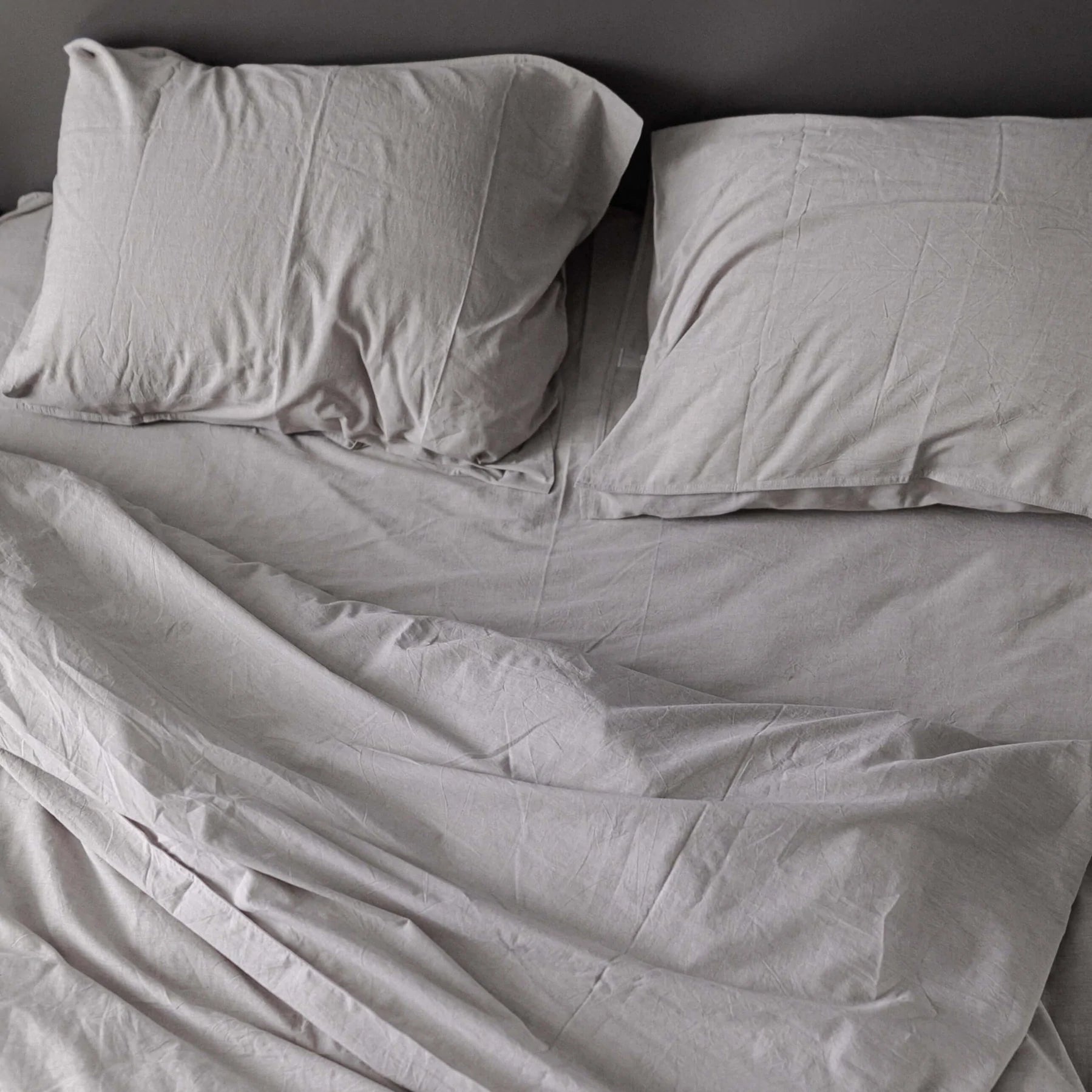 Комплект постільної білизни із вареної бавовни Grey