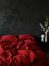 Комплект постільної білизни із преміум сатину Red