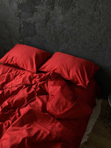 Комплект постільної білизни із преміум сатину Red