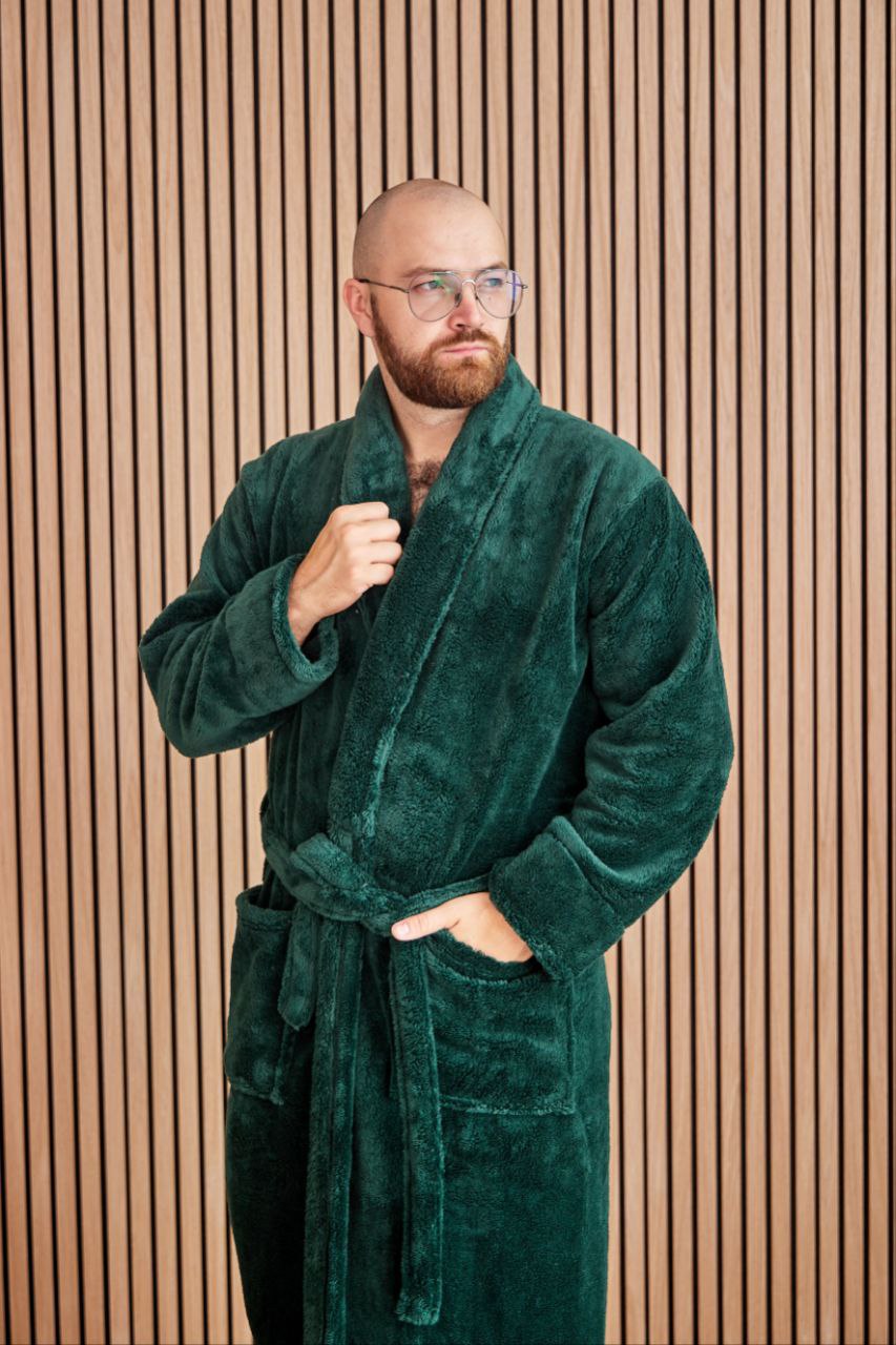 Чоловічий халат з велсофту (шаль)