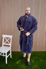 Чоловічий халат з велсофту (шаль)