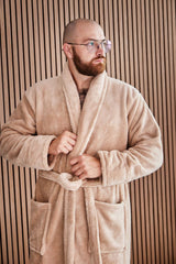 Чоловічий халат з велсофту (шаль)