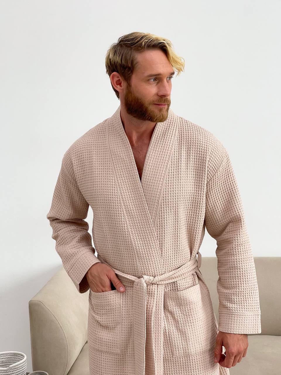 Чоловічий халат вафельний Kimono