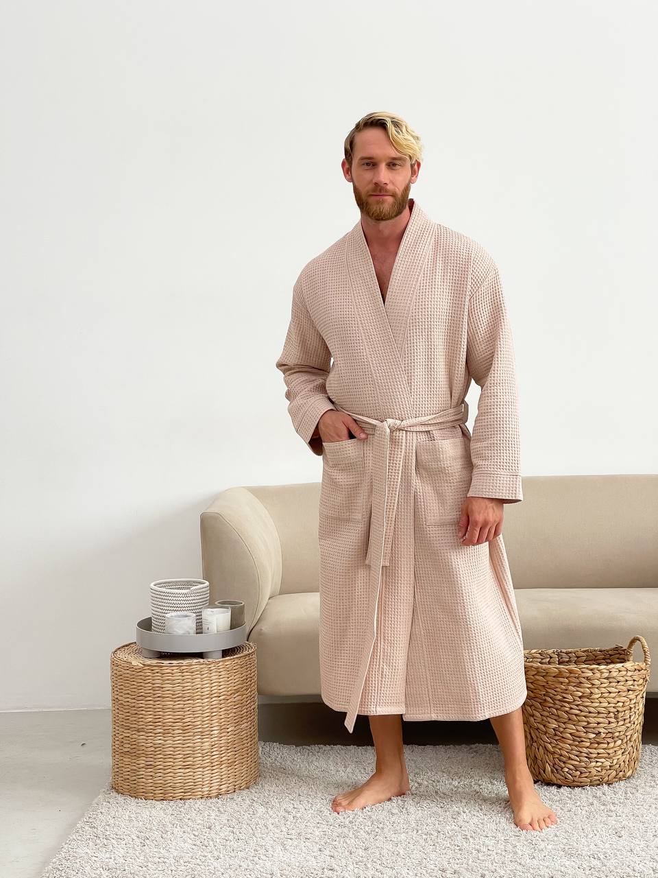 Чоловічий халат вафельний Kimono
