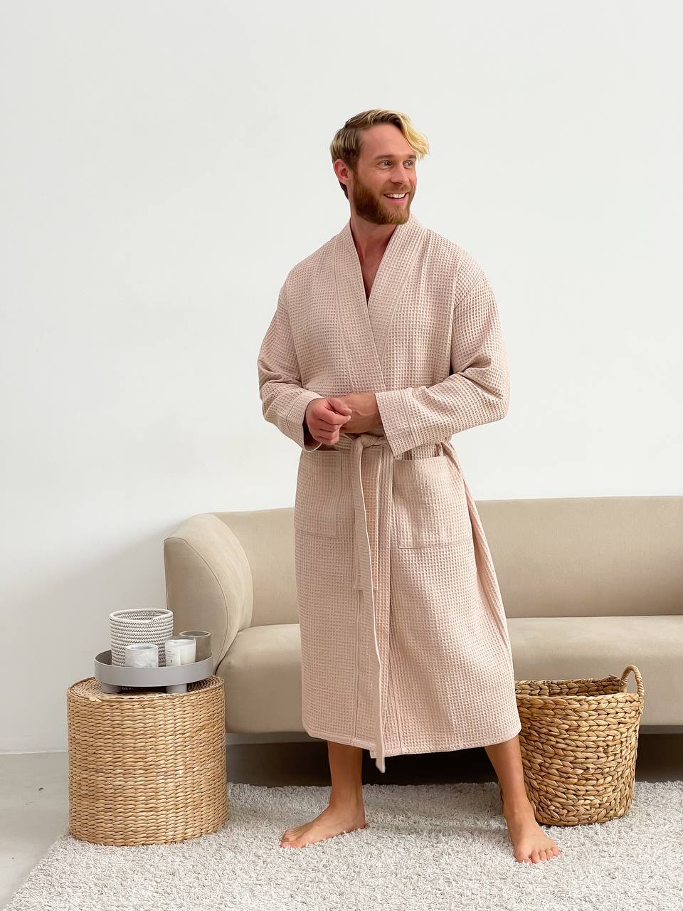 Чоловічий халат вафельний Kimono