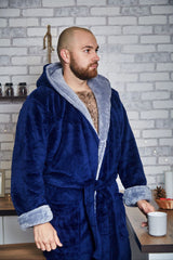 Чоловічий халат з велсофту