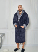 Чоловічий халат з велсофту