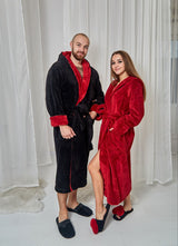 Жіночий халат з велсофту однотонний