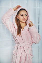 Жіночий халат з велсофту однотонний