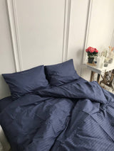 Комплект постільної білизни зі страйп сатину Black Sea