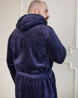Чоловічий халат з велсофту однотонний