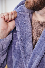 Чоловічий халат з велсофту однотонний