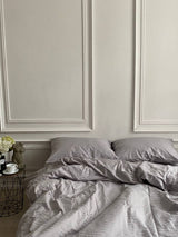 Комплект постільної білизни зі страйп сатину Light Gray