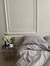 Комплект постільної білизни зі страйп сатину Light Gray