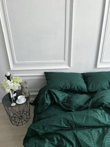 Комплект постільної білизни зі страйп сатину Smaragd