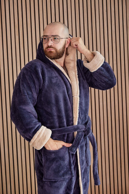 Чоловічий халат з велсофту