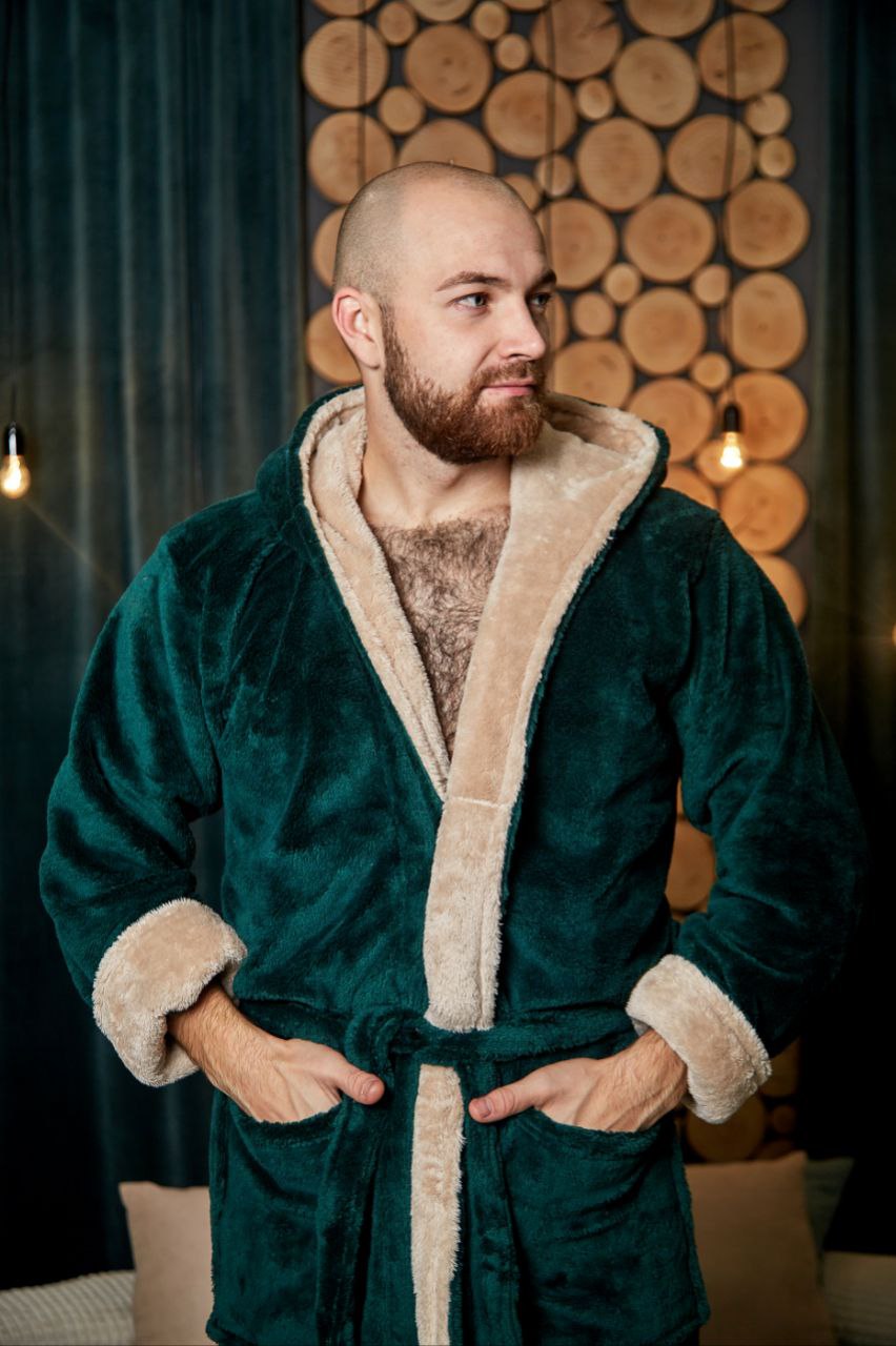 Чоловічий халат з велсофту