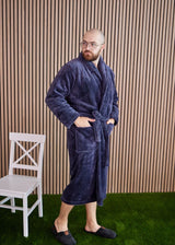 Чоловічий халат з велсофту (шаль)