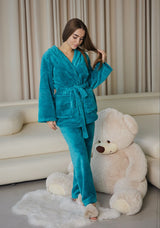 Піжама жіноча із велсофту шаль Ava