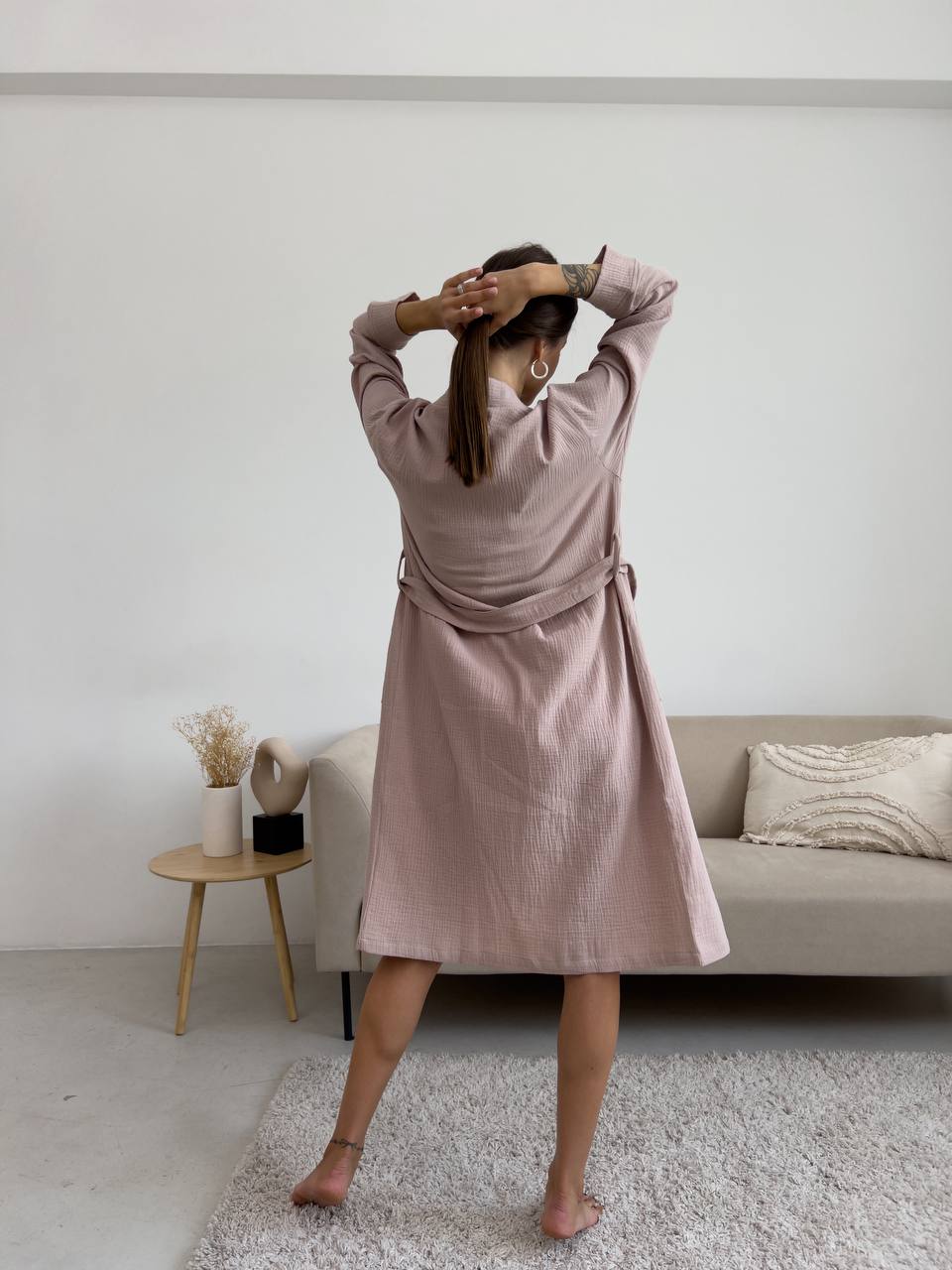 Жіночий халат мусліновий Latte