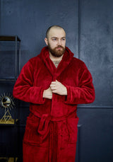 Чоловічий халат з велсофту однотонний