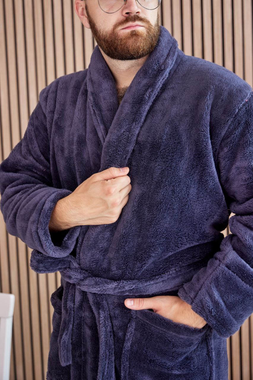 Чоловічий халат з велсофту (шаль)