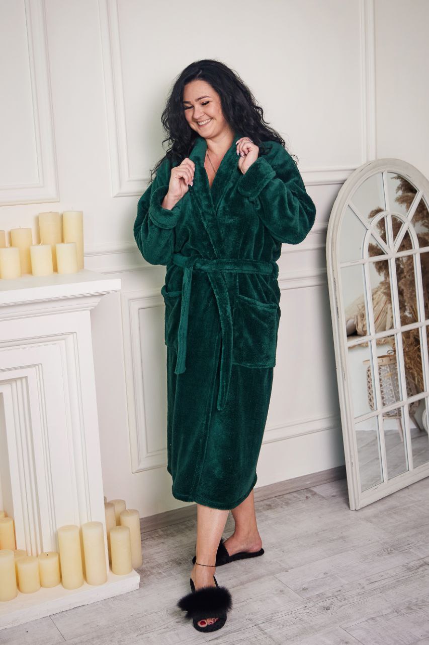 Жіночий халат з велсофту (шаль)